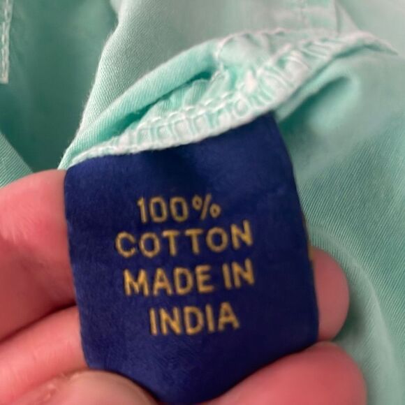 Pussers Aqua Distressed Wash Embroidered Nautical Flags Button Up Shirt XL - Picture 12 of 12